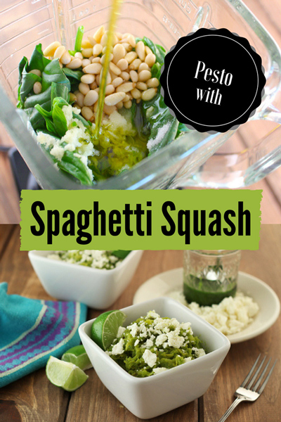 Roasted Spaghetti Squash with Pesto a Low-Carb dish Loaded with flavor!